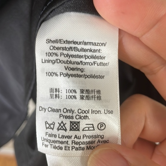 NWT. DKNY 12 V Neck Short Sleeve Fit & Flare Black Satin Dress. - Picture 11 of 16